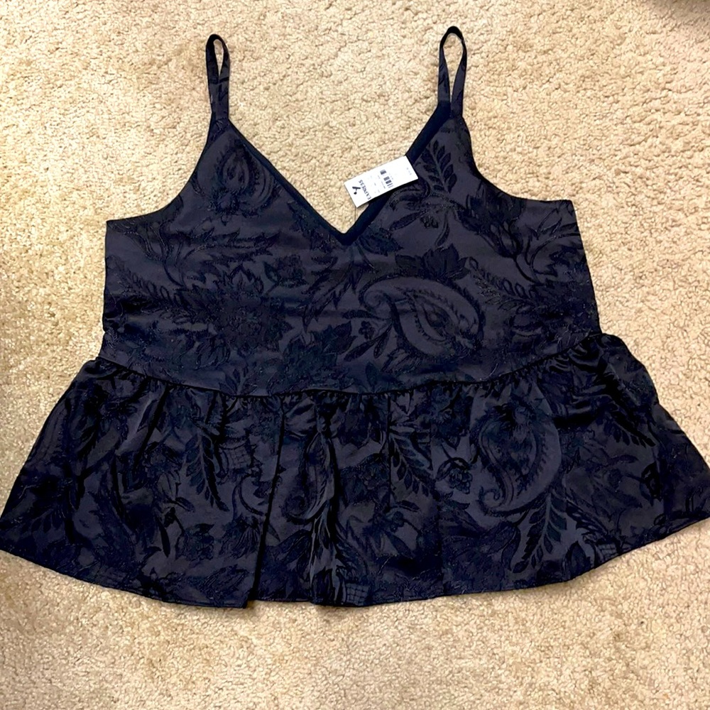 New Express black peplum top Small